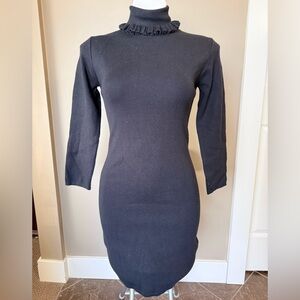NEW Axara Paris Chic Black Long Sleeve Sweater Dress